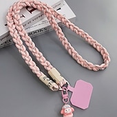 cheap Phone Lanyards &amp; Wrist Straps-Phone Case For Apple AirTag Xiaomi Samsung Galaxy Universal with Lanyard with Wrist Strap Cartoon Geometric Pattern Polyester