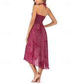 ieftine Fuste grafice-Pentru femei Fustă Linie A Leagăn Casual Boho Maxi Talie Înaltă Fuste Floral Imprimeu Micro-elastic Vacanță Concediu Negru Albastru piscină Portocaliu Verde Vară Poliester