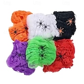 cheap Outdoor Decor-Halloween Spider Webs 1200 Sqft with 30 Fake Spiders Colorful Halloween Party Indoor and Outdoor Decorations Colored Stretch Cobwebs for Halloween Party Decorations Bar House
