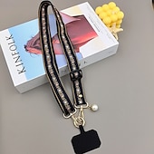 baratos Cordões de telefone e pulseiras-Cordão para celular estilo vintage estampado em jacquard bordado, estilo longo, transversal, para viagem ao ar livre, compras, pendurado no pescoço, resistente e durável, moderno
