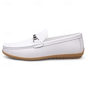 voordelige Casual loafers-Rode imitatieleren loafers voor heren, stijlvol instapmodel met comfortabele, zachte binnenzool, ideaal voor zakelijke, casual weekenden en reizen