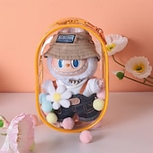 cheap Doll Clothing &amp; Accessories Sets-Clear Bag Keychain For 17/15cm Plush Doll(NO DOLL)Hanging Display CaseProtective CasePlastic PVC Storage Box (Clear Bag)