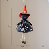 זול קישוטים לתלייה ושולחן של הלואין-קישוט מכשפה לליל כל הקדושים אחד עם פסלוני דלעת, רוח רפאים ושלד - קישוט סצנת מסיבת דיא דה לוס מוארטוס &amp;קישוט תלייה מפחיד לבית