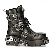 tanie Wysokiej jakości skórzane buty-męskie buty bojowe gotyckie punkowe z najwyższej jakości skóry bydlęcej ze sprzączkami, metalowymi akcentami i grubą podeszwą idealne na scenę, motocykl i do cosplayu