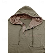 cheap Men&#039;s Casual T-shirts-Men&#039;s Tee Top Long Sleeve Shirt Long Sleeve Hooded Summer All Seasons Solid Color Daily Casual Street Style Hooded Outdoor Street Causal Light Blue White Black Top Tee for Men