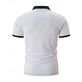 cheap Men&#039;s Classic Polo-Men&#039;s Golf Shirt Golf Polos Shirts Work Casual Lapel Short Sleeve Basic Modern Striped Buttons Summer Regular Fit White Pink Red Royal Blue Green Khaki Golf Shirt