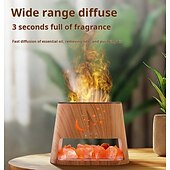 preiswerte Dekorative Lichter-1 Stück Aromatherapie-Maschine aus natürlichem Stein, Luftbefeuchter, buntes Flammen-Atmosphärenlicht mit ätherischem Ölzusatz, hohler Stern, Mond, Salzstein, dekoratives Licht, Fernbedienung, Timing,