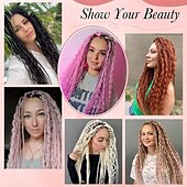 abordables Crocheter les cheveux-Extensions de dreadlocks synthétiques mixtes 3 en 1, 30 mèches, 30 pouces, blond 613 bouclé &amp;droit &amp;extensions de dreadlocks bohèmes à extrémité unique, style hippie, pour femmes