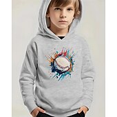 billiga Pojkens 3D Sporter &amp; Spel-Pojkar 3D Grafisk Huvtröja Långärmad Vår Höst Mode Streetwear Barn 4-12 år Huva Utomhus Ledigt Dagligen Normal