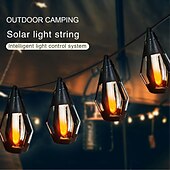cheap Solar String Lights-1 Pc 15 Leds Outdoor Waterproof Solar Flashing Flame Lantern String Garden Courtyard Camping Christmas Halloween Wedding Atmosphere Decoration Lighting