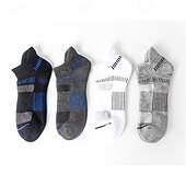 billiga herrstrumpor-Herr 5 par Multipack Socka Löparstrumpor Vardagliga strumpor Svart Vit Färg Rand Semester Sport &amp; Utomhus Dagligen Grundläggande Medium Vår Höst Mode Ledigt