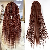 abordables Crocheter les cheveux-Extensions de dreadlocks synthétiques 3 en 1 de 24 pouces, extensions de dreadlocks mixtes de style hippie, 15 brins tressés à la main, extensions de dreadlocks souples à double extrémité, bouclées,