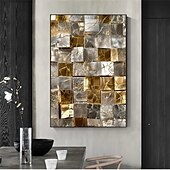 billiga Abstrakta tryck-1 st ramlös abstrakt metallkub mosaik väggmålning modern canvas poster vardagsrum och sovrum inredning konstverk