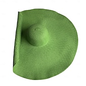 preiswerte Hüte-übergroßer Strand-Strohhut Damenmode großer Sonnenhut mit breiter Krempe Sommer-Roll-up-weicher Sonnenhut geeignet für Strandhut faltbar