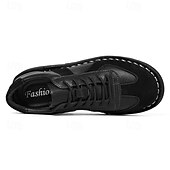 abordables Occasionnel-Homme Derby Marche ancien Affaires Occasionnel Quotidien Daim Cuir fendu Confortable Antidérapant À lacets Gris&amp;Blanc Noir Printemps