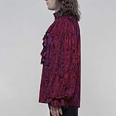 abordables Hauts-Punk &amp; Gothique Médiéval Steampunk Blouse / Chemise Ballon Vampire Col en V Déguisement Homme Pirate Fantaisie Royal Halloween Carnaval Soirée Adulte Chemise Automne &amp; Hiver