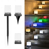 abordables Éclairage au sol-Lampe solaire multifonctionnelle alimentée par piquet de jardin, lampe d&#039;extérieur étanche et économe en énergie avec détecteur de mouvement pour balcon &amp;décoration de terrasse 1 pièce