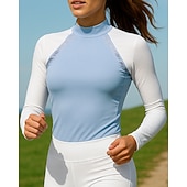 tanie Koszulki biegowe i topy-Damskie Koszulka do biegania Koszulka do tenisa Szczupła Długi rękaw Tee Tshirt Kolorowy blok Szybkie wysychanie Lekki Oddychający Bransoletka tenisowa Golf Bieganie Odzież sportowa Odzież sportowa