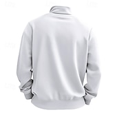 abordables Sudaderas Básicas_-Hombre Sudadera Sudadera con un cuarto de cremallera Albaricoque Negro Blanco Vino Rojo Media cremallera Plano Deporte Diario Festivos Poliéster Ropa de calle Básico Casual Primavera Otoño Ropa