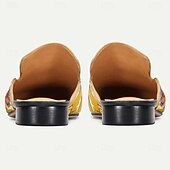 voordelige Premium leren loafers-Gele premium runderleren muiltjes voor heren met levendige bloemenborduursels en kwastjesdetails – chique schoenen voor zomerse bijeenkomsten en informele festiviteiten