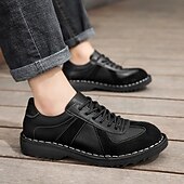 abordables Occasionnel-Homme Derby Marche ancien Affaires Occasionnel Quotidien Daim Cuir fendu Confortable Antidérapant À lacets Gris&amp;Blanc Noir Printemps