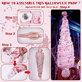 baratos Halloween-Adereços de Halloween para ambientes internos e externos - corpo de cadáver assustador com teia de aranha falsa e decoração de árvore pendurada, material plástico de estilo contemporâneo, sem penas,