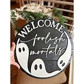 halpa Halloween-halloween etuoven seppele ovenripustin aave tervetuloa oven numero puinen käsityöt riipus