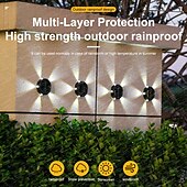 economico Applique per esterni-1 lampada da parete solare impermeabile per esterni con 5 fasci LED, illuminazione per cortile, giardino, recinzione, balcone, scala