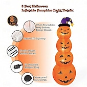 cheap Landscape Lights-1 Pc 2.4M Halloween Inflatable Pumpkin Luminous Strip Lamp Air Model Courtyard Garden Lawn Path Halloween Party Atmosphere Decorative Lights