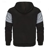 economico felpe con cappuccio da uomo di base-Per uomo Felpa con cappuccio Felpa con cappuccio a zip intera Rosso e nero Nero Rosso Grigio chiaro Grigio scuro Con Cappuccio Blocco di colori Patchwork Sport &amp; Outdoor Quotidiano Ferie Poliestere