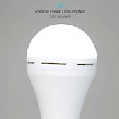 billige Dekorative lys-1 stk. multifunksjonelle oppladbare 12w LED-nødlyspærer, 60w tilsvarende 6000k lyssterk utendørs hengelampe for strømbrudd, camping og hagefester - e26/e27, ac100-240v