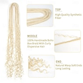 abordables Crocheter les cheveux-Extensions de dreadlocks synthétiques 3 en 1 de 24 pouces, extensions de dreadlocks mixtes de style hippie, 15 brins tressés à la main, extensions de dreadlocks souples à double extrémité, bouclées,