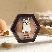 cheap Memorial Gift-Personalized Pet Hair Memorial Gift, Custom Pet Photo Name, Pet Remembrance Ornament to Hold Fur, Sympathy Gift for Dog Cat Loss, Eternal Memory for Pet Owners