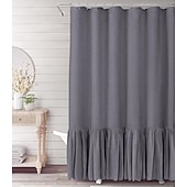 economico Tende doccia-Tenda da Doccia Rustica Raffa Boho Testurizzata Lavabile in Lavatrice per Bagno