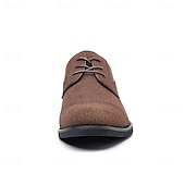 cheap Formal-Men&#039;s Oxfords Brogue Walking British PU Leather Suede Breathable Comfortable Slip Resistant Lace-up Dark Brown Black Blue Fall Winter