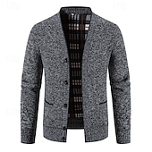 billige cardigangenser for menn-Herre Genser Cardigan Genser Riflet Strikke Vanlige topper Strikket عادي V-hals Moderne Moderne Fritid Avslappet Dagligdagstøy Klær Vår &amp; Vinter Vinrød Blå M L XL