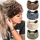 economico Forniture per eventi e feste-Fasce per capelli da yoga da donna, confezione da 4, fasce elastiche per capelli sportive che assorbono il sudore, fasce elastiche per la testa da allenamento per lo stile europeo e americano