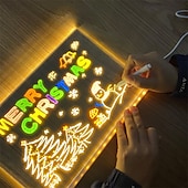 economico accessori per trapano-Lavagna a LED con colori, lavagna luminosa in acrilico, lavagna cancellabile a secco con supporto robusto, lavagna per appunti con luce interattiva, lavagna bianca per la generazione di idee