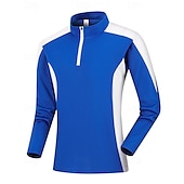 Недорогие Футболки и майки для бега-Муж. Рубашка тренировки Беговой верх Молния Длинный рукав Верхняя часть Одежда для спорта и отдыха Осень Пэчворк Быстровысыхающий Влагоотводящие Тренировка в тренажерном зале Тренировки Бег