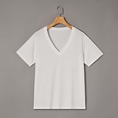 levne základní trička-Pánské Tričko Tričko Top Krátké rukávy Do V Léto Bez vzoru Designové Základní Moderní soudobé Klasický styl Dovolená ulice Jdeme ven Černá Bílá Červená Top tričko pro muže