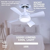 billiga Takfläktlampor-Sockelbris moderna takfläktar med LED-lampor 15 LED e26/e27 skruvsockel mini-sockelfläkt med sladd för sovrum vardagsrum kök balkong