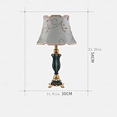 cheap Bedside Lamp-Bedside Lamps Table Lamp Traditional for Living Room 21.26&#039;&#039; Retro Bedroom Lamp Resin with Gray Green Lampshade for Bedside Table Nightlamps