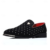 abordables Mocasines-Zapatos sin cordones de ante azul marino para hombre con detalles tachonados y detalles dorados: zapatos sin cordones de lujo para fiestas nocturnas, bodas y reuniones formales.