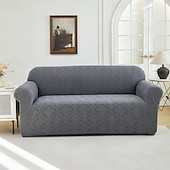 baratos Cobertura de Sofa-Capa elástica para sofá em jacquard, capa moderna de poliéster e elastano para sofás de 1/2/3/4 lugares, secionais e reclináveis - lavável à máquina, protetor com padrões ornamentados, capa de