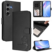 abordables Coques Samsung-téléphone Coque Pour Samsung Galaxy S25 S25 Edge S24 S24 FE S23 Ultra Plus S22 Plus Ultra A16 A55 5G A15 A14 Étui Portefeuille avec Support Fermeture Éclair Protection complète du corps Rétro TPU