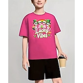 billiga Pojkens 3D Vision &amp; Geometri-Pojkar 3D Grafisk Dödskalle T-shirt Kortärmad Sommar Vår Mode Grundläggande Barn 4-12 år Rund hals Utomhus Ledigt Dagligen Normal