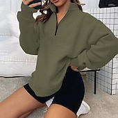 זול הודו ו sweatshirt-בגדי ריקוד נשים אחיד חולצת ספורט תעצור בצד סתיו רבע מיקוד שרוול ארוך בגדי ספורט ומנוחה עמיד לחות וויק טניס גולף ריצה משמש שחור לבן בגדי ספורט לבוש אקטיבי