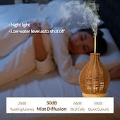 cheap Bedside Lamp-1pc Rattan-Style AromaMaster - Waterless Auto Shut-Off Essential Oil Diffuser for Aromatherapy Humidification and Air Purification with Whisper-Quiet Operation and Portable Design