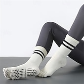 olcso Jóga zokni-Női Padlózoknik Csúszásmentes adagolás Öt lábujj szagtalanító Anti-Friction izzadságelnyelő mert Pilates Tánc Fitnesz