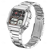 cheap Digital Watches-SANDA Men Digital Watch Outdoor Fashion Casual Wristwatch Luminous Stopwatch Alarm Clock Three Time Zones Steel Silicone Gel Watch